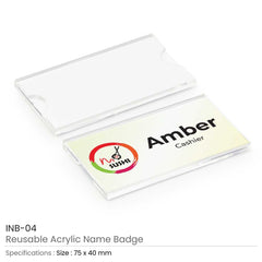 Custom Printed Reusable Acrylic Name Badges | Exhibitions, Conferences, Corporate Events | Yalla Printing UAE