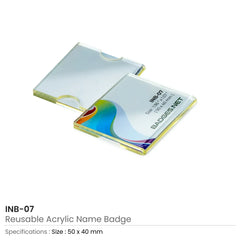Custom Printed Reusable Acrylic Name Badges With Attachment | Corporate Award & Recognition Gift | UAE Delivery | Yalla Printing UAE