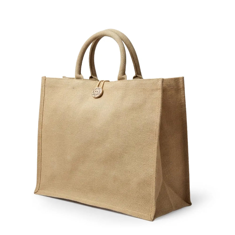 Custom Printed Reusable Jute Shopping Bags With Button Closure | Custom Branded Bag | UAE Delivery | Yalla Printing UAE