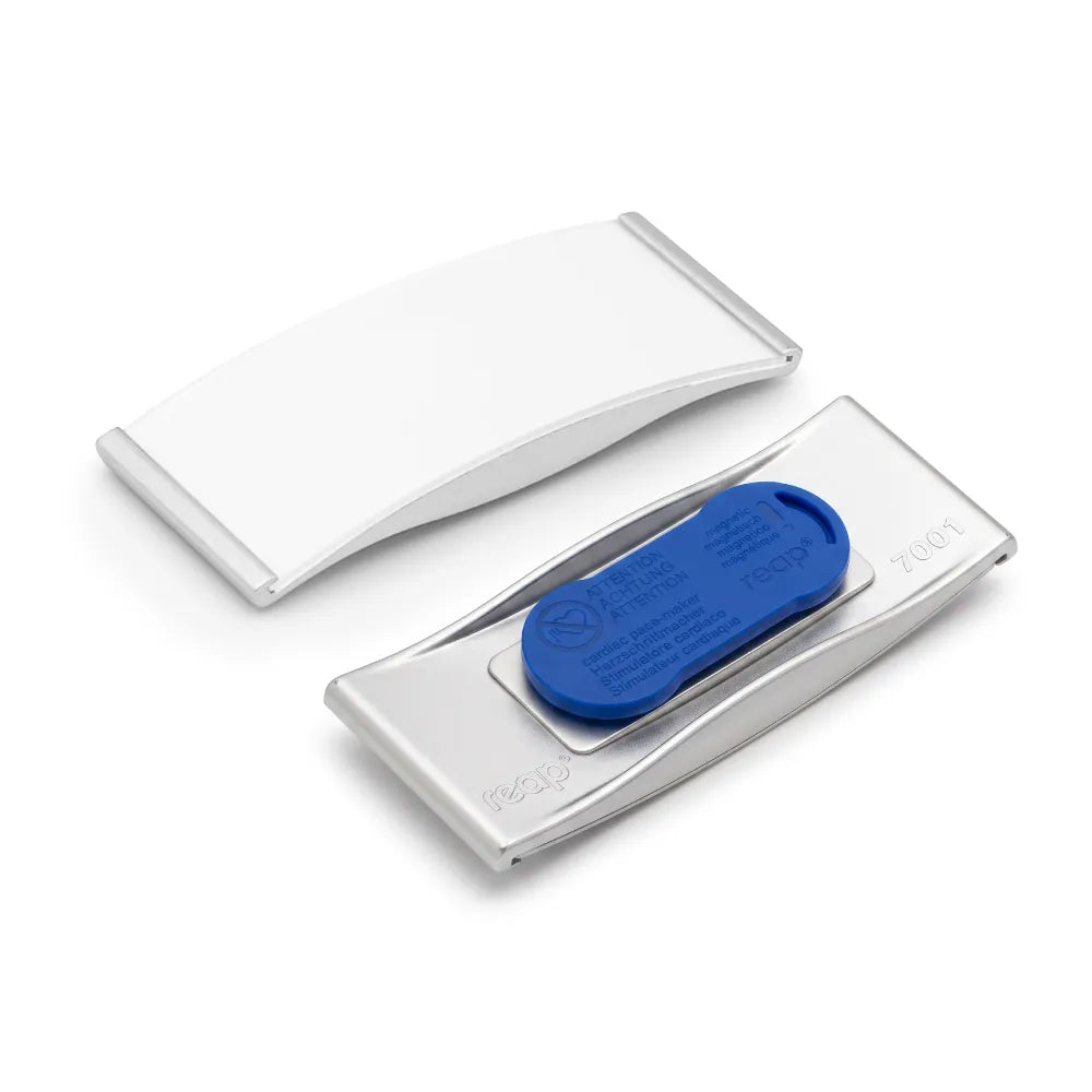 Custom Printed Reusable Insert Name Badges with Magnet Attachment