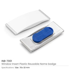 Custom Printed Reusable Insert Name Badges with Magnet Attachment