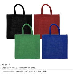 Custom Printed Reusable Square Jute Shopping Bags - Cotton Fabric | Custom Branded Bag | UAE Delivery | Yalla Printing UAE