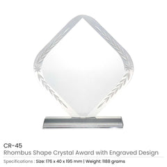 Custom Printed Rhombus Shaped Crystal Awards | Custom Packaging Printing | Free Design Support | Yalla Printing UAE