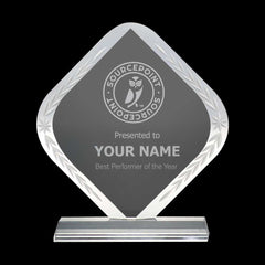 Custom Printed Rhombus Shaped Crystal Awards | Custom Packaging Printing | Free Design Support | Yalla Printing UAE