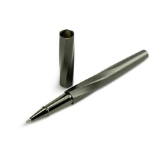 Custom Printed Rollerball Pens Swirl Design In Gunmetal Finish With Pu Leather Box | Exhibitions, Conferences, Corporate Events | Yalla Printing UAE