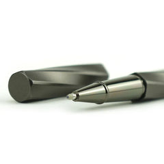 Custom Printed Rollerball Pens Swirl Design In Gunmetal Finish With Pu Leather Box | Exhibitions, Conferences, Corporate Events | Yalla Printing UAE