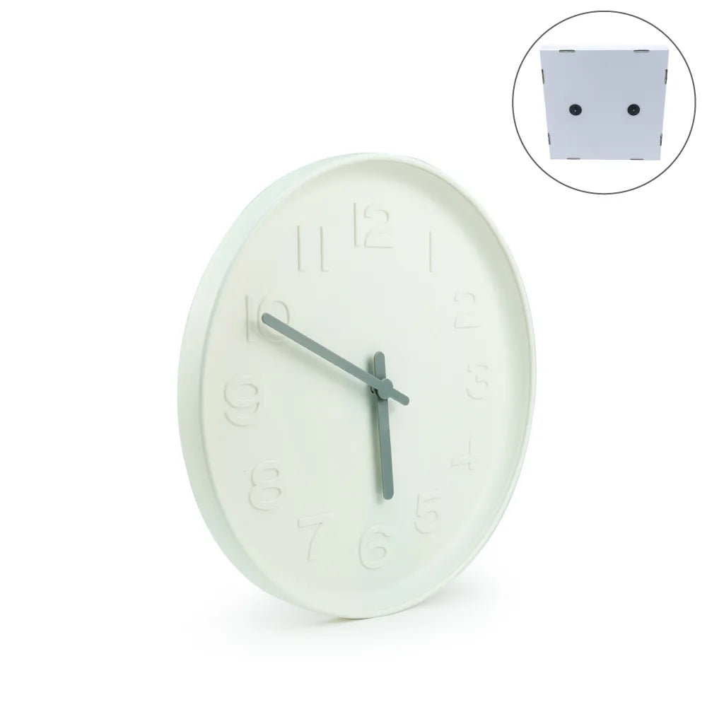 Round Analog Wall Clock Matte Finish White | Custom Packaging Printing | Free Design Support | Yalla Printing UAE
