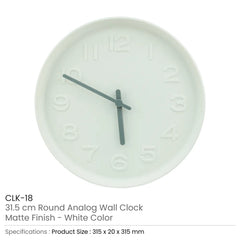 Custom Printed Round Analog Wall Clock Matte Finish White | Logo Branding Corporate Gift | UAE Delivery | Yalla Printing UAE