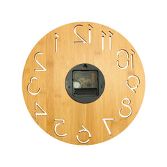 Custom Printed Round Bamboo Wall Clock, 28 CM Dia, Type Analog - Bamboo | Exhibitions, Conferences, Corporate Events | Yalla Printing UAE