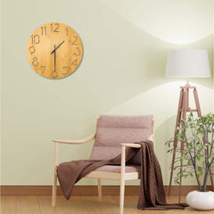 Custom Printed Round Bamboo Wall Clock, 28 CM Dia, Type Analog - Bamboo | Exhibitions, Conferences, Corporate Events | Yalla Printing UAE
