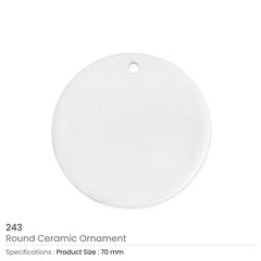 Custom Printed Round Ceramic Ornaments - Ceramic | Logo Branding Corporate Gift | UAE Delivery | Yalla Printing UAE