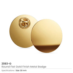 Custom Printed Round Flat Metal Badges – 30mm Butterfly Clutch or No Attachment | Corporate Award & Recognition Gift | UAE Delivery | Yalla Printing UAE