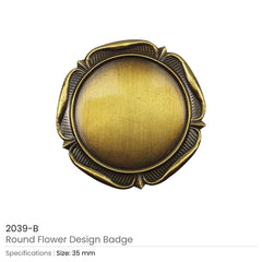 Custom Printed Round Flower Design Logo Badges | Corporate Award & Recognition Gift | UAE Delivery | Yalla Printing UAE