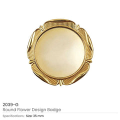 Custom Printed Round Flower Design Logo Badges | Corporate Award & Recognition Gift | UAE Delivery | Yalla Printing UAE