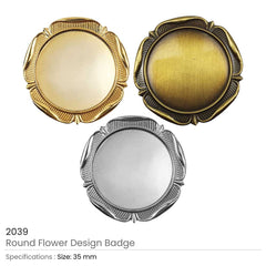 Custom Printed Round Flower Design Logo Badges | Corporate Award & Recognition Gift | UAE Delivery | Yalla Printing UAE