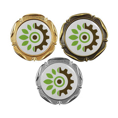 Custom Printed Round Flower Design Logo Badges | Corporate Award & Recognition Gift | UAE Delivery | Yalla Printing UAE