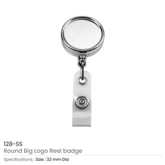 Custom Printed Silver Mirror Shiny Badge Reels | Corporate Award & Recognition Gift | UAE Delivery | Yalla Printing UAE