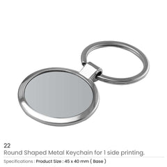 Custom Printed Round Metal Key Holders - Stainless Steel | Logo Branding Corporate Gift | UAE Delivery | Yalla Printing UAE