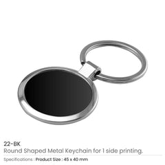 Custom Printed Round Shaped Metal Keychains - Stainless Steel | Logo Branding Corporate Gift | UAE Delivery | Yalla Printing UAE