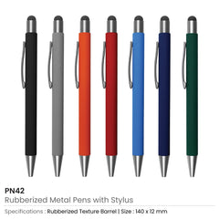 Custom Printed Rubberized Stylus Metal Pens | Logo Branding Corporate Gift | UAE Delivery | Yalla Printing UAE