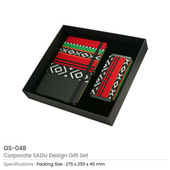 Custom Printed Sadu Design Corporate Gift Sets With Notebook And Powerbank A5 - Cardboard / Corrugated Board | Custom Packaging Printing | Free Design Support | Yalla Printing UAE