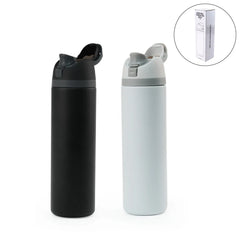 Ss Bottles With Straw & Push Button Lid - Double-wall Vacuum, 1liter | Logo Branding Corporate Gift | UAE Delivery | Yalla Printing UAE
