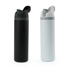 Custom Printed Ss Bottles With Straw & Push Button Lid - Double - Wall Vacuum, 1Liter - Stainless Steel | Exhibitions, Conferences, Corporate Events | Yalla Printing UAE
