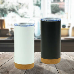 Custom Printed Travel Tumbler With Cork Base 450Ml Stainless Steel Exhibitions, Conferences, Corporate Events | Mall Activations | Yalla Printing UAE
