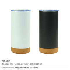 Custom Printed Travel Tumbler with Cork Base 450ml Stainless Steel - Ramadan Gifts | Custom Packaging Printing | Free Design Support | Yalla Printing UAE