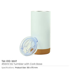 Custom Printed Travel Tumbler with Cork Base 450ml Stainless Steel - Ramadan Gifts | Custom Packaging Printing | Free Design Support | Yalla Printing UAE