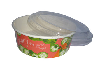 750ml White Salad Bowl with Custom Printed Sleeve | Secure Pasting | Yalla Printing