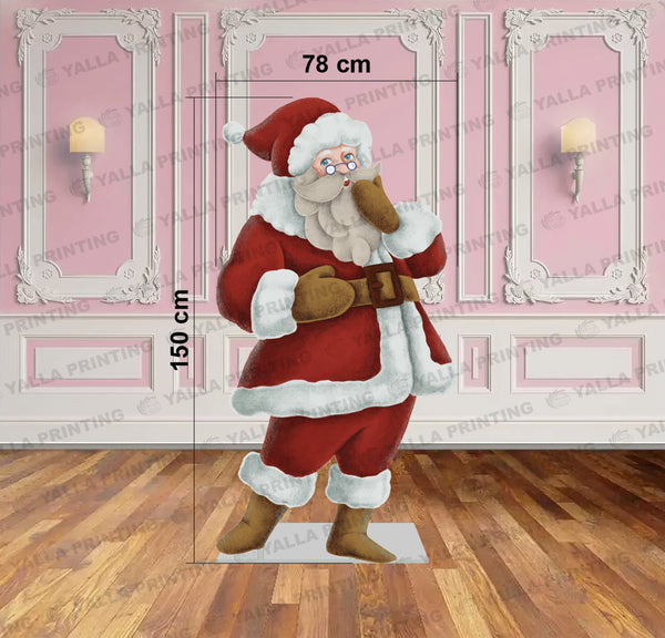 150 cm Santa Claus Cutout Standee – Christmas Foam Board Decoration | Festive Event Display | Yalla Printing UAE