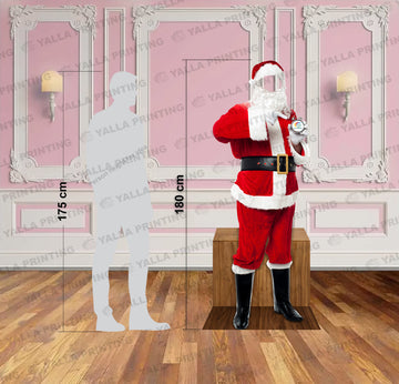 180 cm Life-Size Santa Selfie Standee (Face-In Cutout) – Christmas Foam Board Decoration | Photo Booth Prop | Yalla Printing UAE
