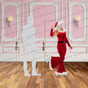 160 cm Santa Lady Selfie Standee (Face-In Cutout) – Christmas Foam Board Decoration | Photo Booth Prop | Yalla Printing UAE