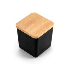 Water Bottles – Scented Candle in Square Glass Bottle with Bamboo Lid , Oakmoss & Amber Scent | Custom Packaging Printing | Free Design Support | Yalla Printing UAE