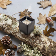 Water Bottles – Scented Candle in Square Glass Bottle with Bamboo Lid , Oakmoss & Amber Scent | Custom Packaging Printing | Free Design Support | Yalla Printing UAE