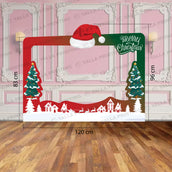 120 cm Merry Christmas Selfie Frame Standee – Christmas Photo Booth Prop | Foam Board Cutout | Yalla Printing UAE