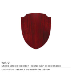 Custom Printed Shield Shaped Wooden Plaque With Box | Exhibitions, Conferences, Corporate Events | Yalla Printing UAE