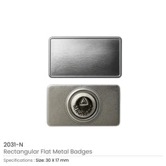 Custom Printed Rectangular Flat Metal Badges With Magnet Attachment - Stainless Steel | Corporate Award & Recognition Gift | UAE Delivery | Yalla Printing UAE