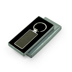 Custom Printed Silver Shiny Metal Keychains With Laserable Pu Leather Plate | Logo Branding Corporate Gift | UAE Delivery | Yalla Printing UAE