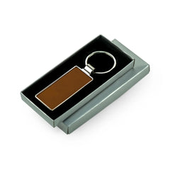 Custom Printed Silver Shiny Metal Keychains With Laserable Pu Leather Plate | Logo Branding Corporate Gift | UAE Delivery | Yalla Printing UAE
