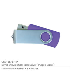 Silver Swivel USB Flash Drives | Logo Branding Corporate Gift | UAE Delivery | Yalla Printing UAE