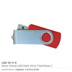 Silver Swivel USB Flash Drives | Logo Branding Corporate Gift | UAE Delivery | Yalla Printing UAE