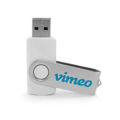 Silver Swivel USB Flash Drives | Logo Branding Corporate Gift | UAE Delivery | Yalla Printing UAE