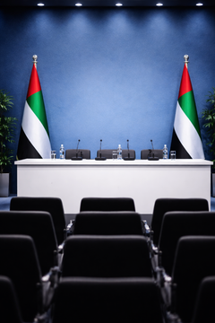 Custom Printed Conference Flag 150 x 100 cm with 2 Meter VIP Pole – Double-Sided Canvas Stiffener Flag | Premium Signage & Display Printing | Free Design Support | Yalla Printing UAE