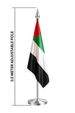 Custom Printed Conference Flag 180 x 100 cm with 3.5 Meter Adjustable VIP Pole – Double-Sided Taffeta Satin Fabric Flag | Premium Signage & Display Printing | Free Design Support | Yalla Printing UAE
