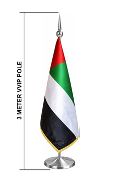 Custom Printed Conference Flag 180 x 100 cm with 3 Meter VVIP Pole – Double-Sided Canvas Stiffener Flag | Premium Signage & Display Printing | Free Design Support | Yalla Printing UAE