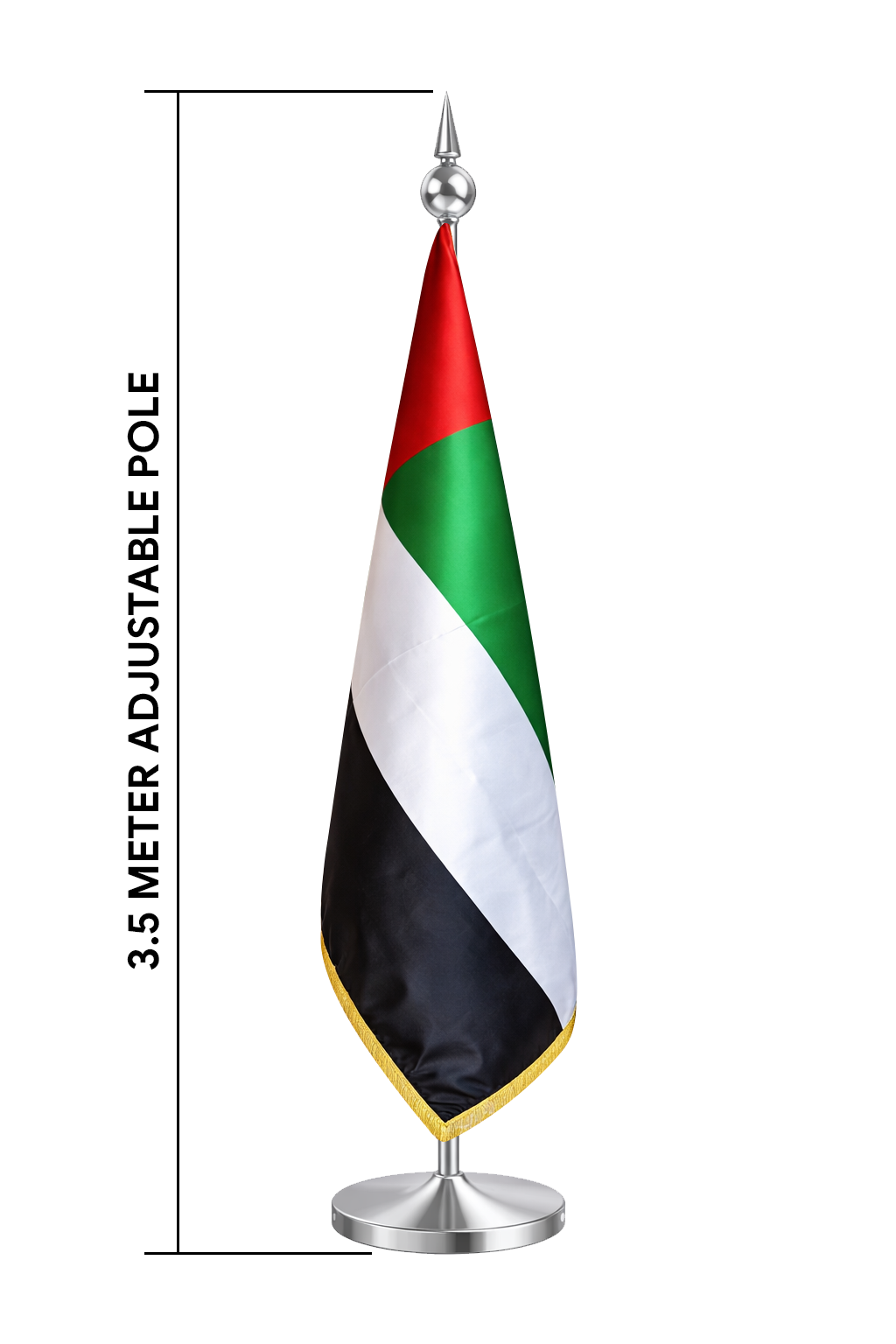 Custom Printed Conference Flag 180 x 100 cm with 3.5 Meter Adjustable VIP Pole – Double-Sided Canvas Stiffener Flag | Premium Signage & Display Printing | Free Design Support | Yalla Printing UAE
