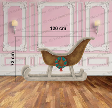 120 × 72 cm Christmas Sleigh Standee – Santa Sleigh Foam Board Cutout | Festive Decoration | Yalla Printing UAE