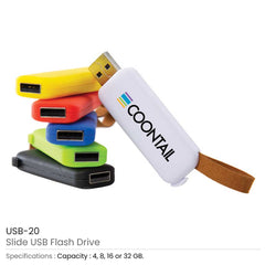 Custom Printed Slide Button USB Flash | Logo Branding Corporate Gift | UAE Delivery | Yalla Printing UAE